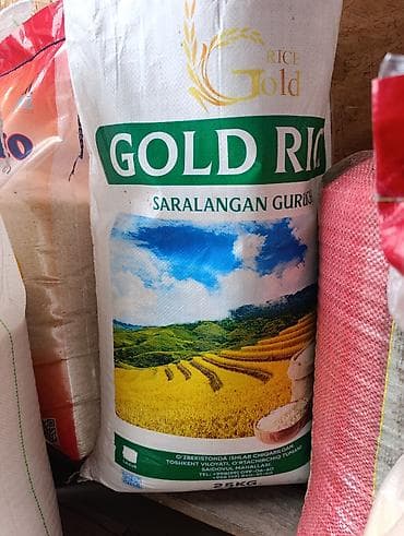 рисовая шелуха: Рис в мешках 25 кг - Бренды: LAZER Milliy Rice, Gold Rice — 2