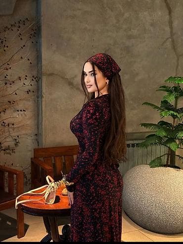 Повседневное платье, Длинная модель, Трикотаж, L