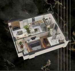 квартира без хозяина ак орго: 1 комната, 48 м², Элитка, 12 этаж, ПСО (под самоотделку) — 2