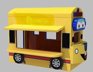 Игровые комплексы: Детская игровая зона «Автобус и слайд с бассейном шаров» - — 3