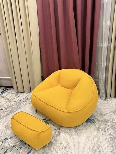 сепочка мужской серебро: Кресло-мешок с пуфом, велюр в рубчик — 1