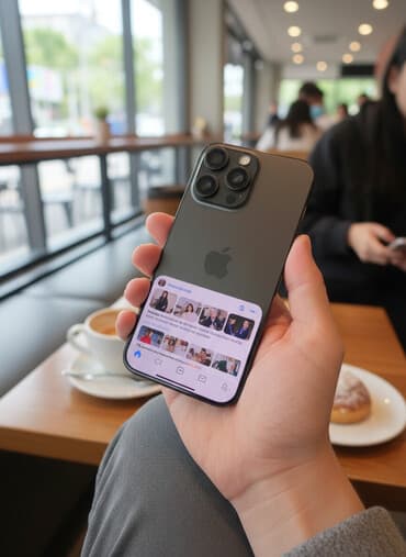 IPhone 15 Pro Max, Б/у, 256 ГБ, Black Titanium, Чехол, 86 %