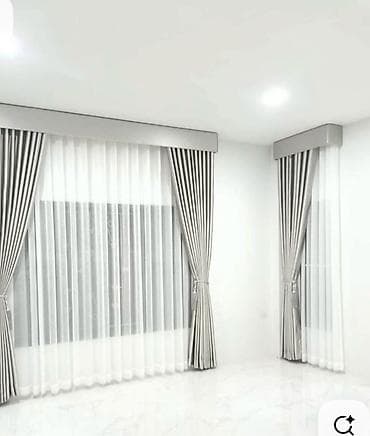 перьевые подушки: Комплект штор, С тюлем в комплекте, Готовое изделие, Для спальни — 2