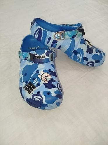 оригинал кроксы: Кроксы Crocs синие камуфляжные - Оригинальный камуфляжный принт в — 1