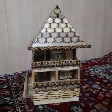 дом для праздников: Сувенирный домик из дерева. Ручная работа — 5