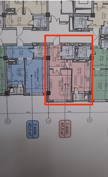 клубный дом купить квартиру: 1 комната, 45 м², Элитка, 12 этаж, Готовая ПСО (под самоотделку) — 2