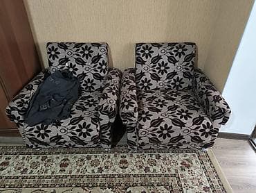 Пара широких кресел с принтом «цветы» - Комплект: 2 кресла. - Дизайн