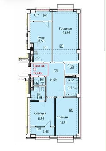 Недвижимость: 3 комнаты, 99 м², Асанбай мкр Элитка, 7 этаж, ПСО (под самоотделку) — 3