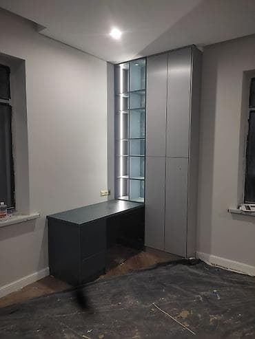 stol: Комплект офисной мебели, Шкаф, ДСП, цвет - Серый — 1