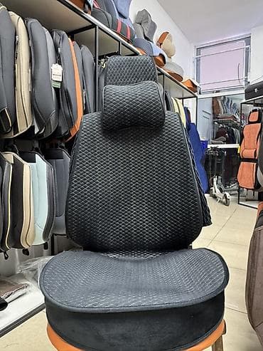 массажные накидки на авто: Чехлы Тканевые, С подушкой, цвет - Черный — 1