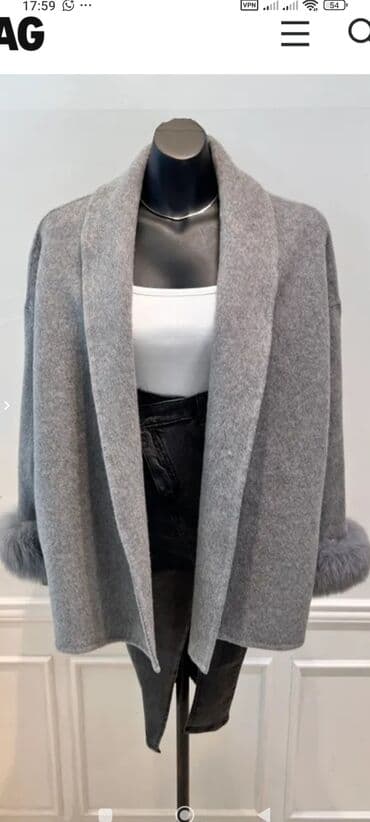 куплю пуховый платок: Кардиган, Шерсть, Осень-весна, С меховой отделкой — 3