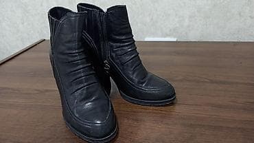 Оксфорды: Кожаные ботильоны б/у, Турция, флисовое утепление внутри, состояние — 2