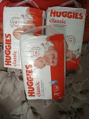 одежда мишка: Подгузники Huggies, Размер 3, Одноразовые — 1