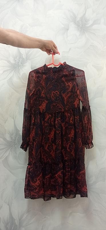 Повседневное платье, Осень-весна, Короткая модель, Шифон, Трапеция at lalafo.kg Повседневное платье, Осень-весна, Короткая модель, Шифон, Трапеция