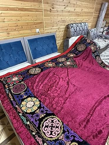 Одеяла и пледы: Туш кийиз.Большое декоративное покрывало с национальной вышивкой - — 4
