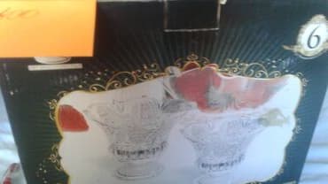 турецкие ткани для постельного белья: 1.Набор вазочек 6 шт,250 сом 2.Набор конфетниц 6 шт 250сом 3.набор — 3