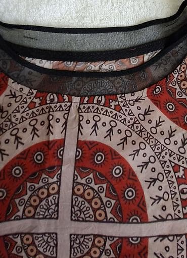 бренд микс: Блуза с этническим принтом - Свободный прямой крой, рукав “летучая — 2