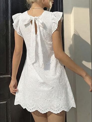 Повседневное платье, Лето, Короткая модель, Хлопок, Трапеция, S, M, L — 2