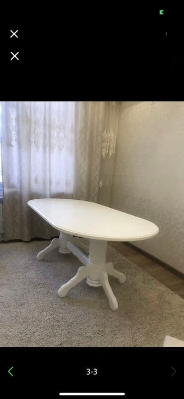 белый стол: Стол, состояние идеальное, длина 2 метра — 1