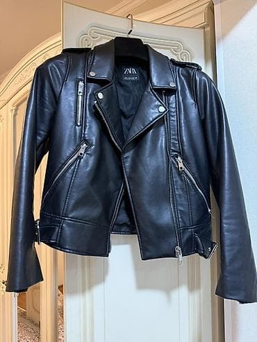 zara бомбер: Кожаная куртка, Косуха, Экокожа, Укороченная модель, S — 2