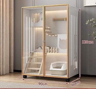 питомца: Закрытый дом-вольер для кошек с игровой зоной и туалетным отсеком — 1