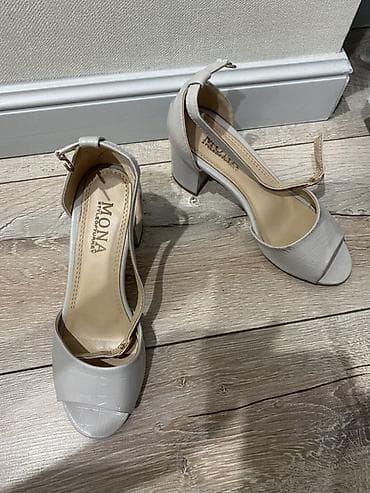 кийит: Босоножкалар, 35, Mona, Колдонулган, түсү - Саргыч боз, Өзү алып кетүү — 4