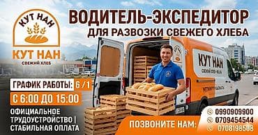 Требуется Водитель-экспедитор, Транспорт компании, Официальное трудоустройство, Полный рабочий день, Мужчина