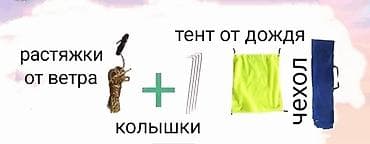 Спорт жана эс алуу: Палатка на два - три человека палатка в синем цвете лёгкая — 5