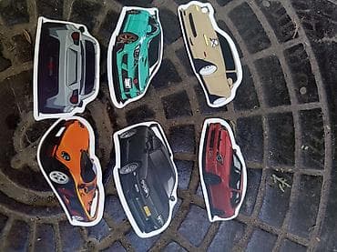 набор клейм: Набор виниловых стикеров с автомобилями - 6 стикеров с иллюстрациями — 1