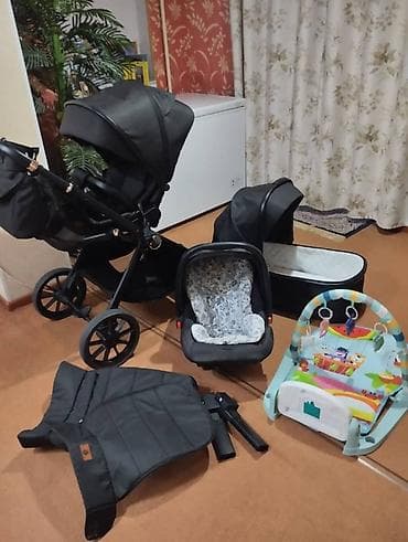 Коляски: Детский комплект для новорождённого: коляска 3 в 1 + автолюлька + — 1