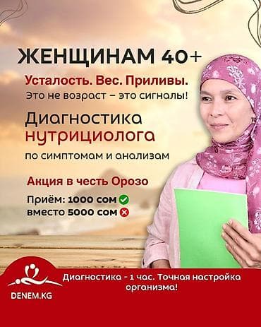 Диагностика нутрициолога для женщин 40+ Подходит при жалобах