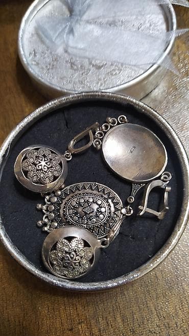 золотые серьги с жемчугом: Серебряные серьги, Проба 925, Жемчуг, Женские, Б/у — 9