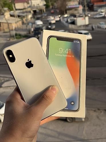 IPhone X, Б/у, 64 ГБ, Серебристый, Коробка, 76 % at lalafo.kg IPhone X, Б/у, 64 ГБ, Серебристый, Коробка, 76 %