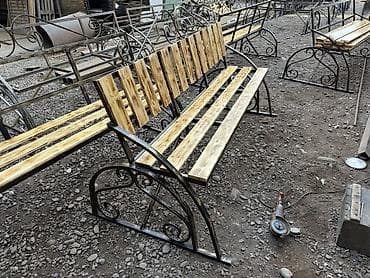 беседка из дерева: Скамейка Со спинкой, Без крыши — 3