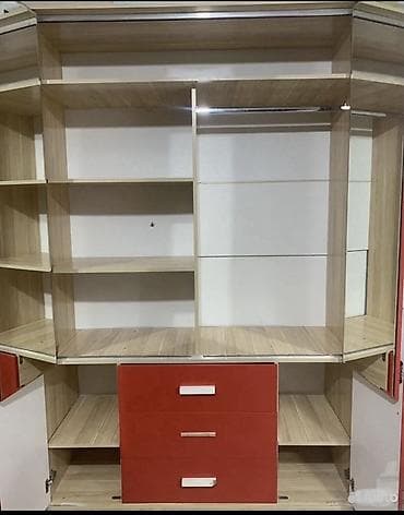 гардеробы: Детский шкаф, Б/у, Для одежды, Для девочки, ДСП, цвет - Белый — 3