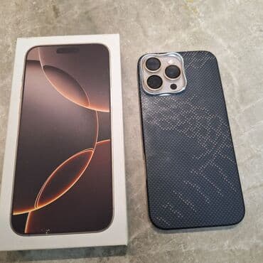 бу телефоны в ош: IPhone 16 Pro Max, Б/у, 256 ГБ, Desert Titanium, Коробка, 100 % — 2