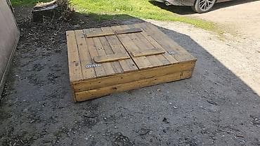 Песочницы: Деревянная песочница с крышкой-скамейками - Конструкция 2‑в‑1 — 4