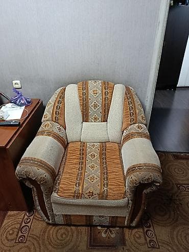 Комплект мягкой мебели, Б/у, Самовывоз, цвет - Коричневый