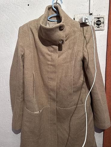 женский кофта: Пальто, Осень-весна, Твид, По колено, Приталенная модель, S, M — 3