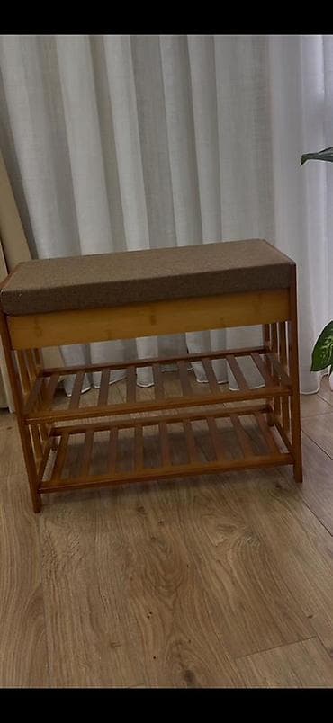 Вешалки: Банкетка, С полками, цвет - Коричневый — 1