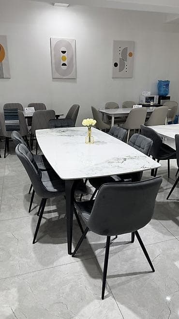 dinner table: Кухонный стол и стул, цвет - Серый — 6