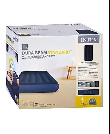 Надувные матрасы: Матрас надувной Intex 191x99x25 см, с флокированием, встроенным — 3