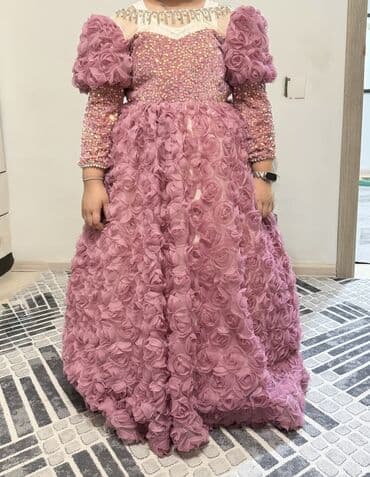 зимние сапоги детские на девочку: Детское платье, цвет - Розовый — 2