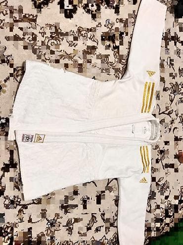Мужская одежда: Кимоно для дзюдо adidas (пиджак и штаны) - Цвет: белый с золотыми — 2
