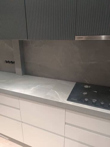 установка посудомойки: Фартук на кухне
Столешница — 6