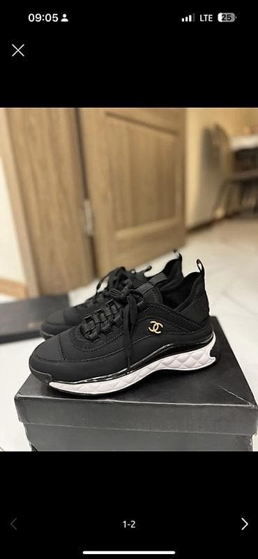 слипоны chanel: Кроссовки, 38.5, 39, Chanel, Новый, цвет - Черный, Самовывоз — 2