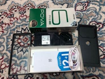техно пова: Tecno Pova 6 Pro 5G, Жаңы, 256 ГБ, түсү - Кара, 2 SIM — 1