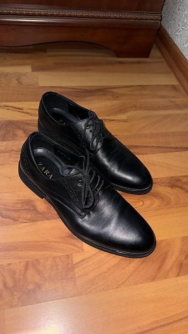 Мужские туфли, 41, Zara, Б/у, цвет - Черный, Самовывоз, Платная доставка