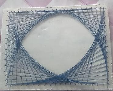 зелен: Панно в технике изонить (string art) - Ручная работа: на деревянном — 4