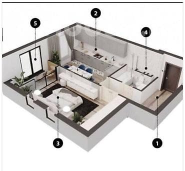 elite hause: 1 комната, 49 м², Элитка, 12 этаж, Готовая ПСО (под самоотделку) — 2